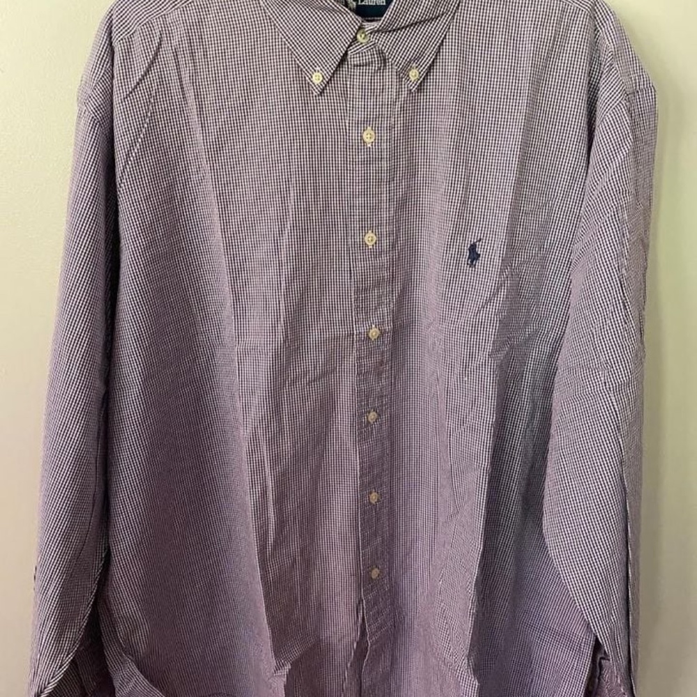 Men’s Ralph Lauren Yarmouth 100% Cotton Button Down Shirt, 17-1/2” x 36/37
